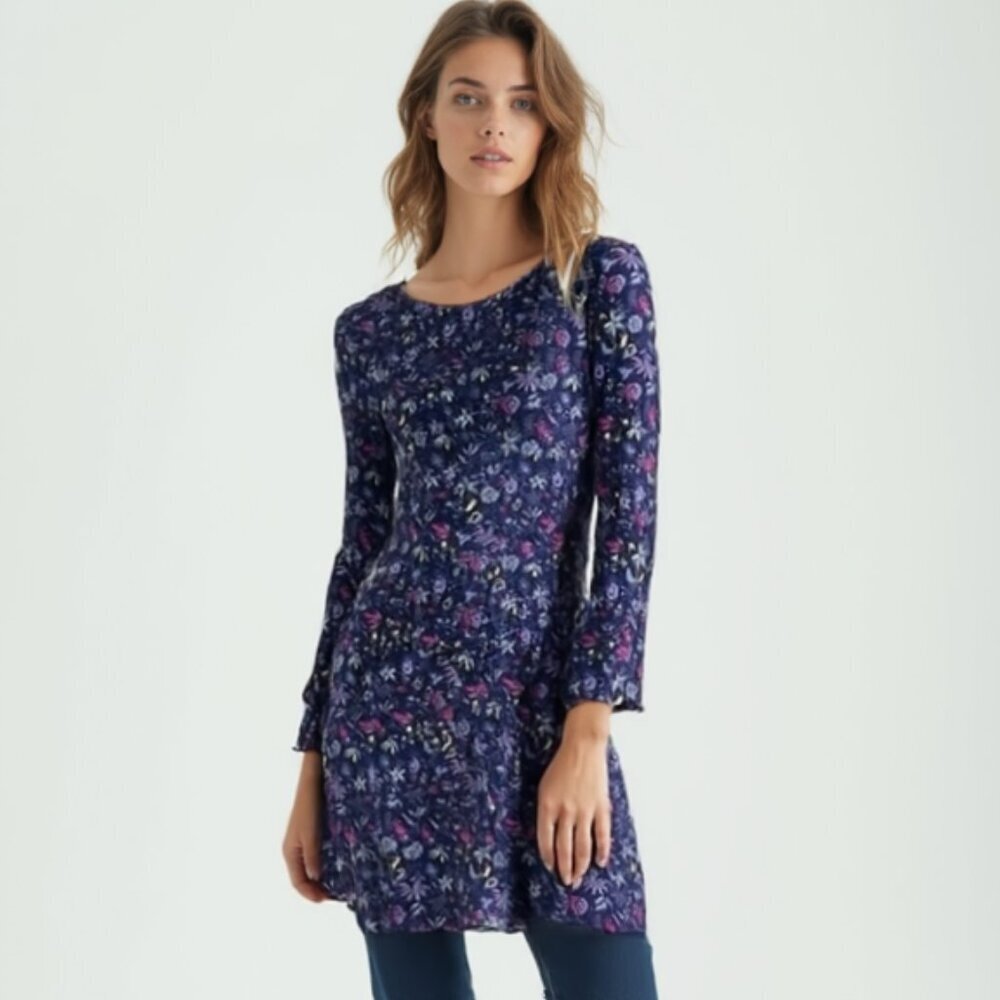 GAP Floral Playful Mini Dress - Navy Blue/Multi - Boho Chic 💐❤️